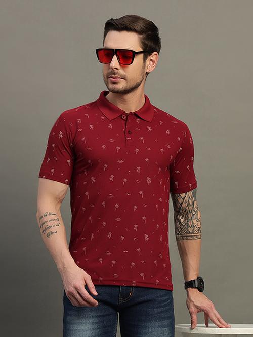 men printed short sleeve regular fit polo t-shirt - 21931048 - Standard Image - 0