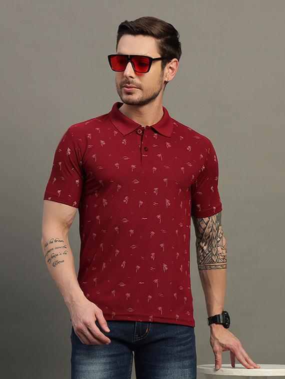 men printed short sleeve regular fit polo t-shirt - 21931048 - Zoom Image - 0