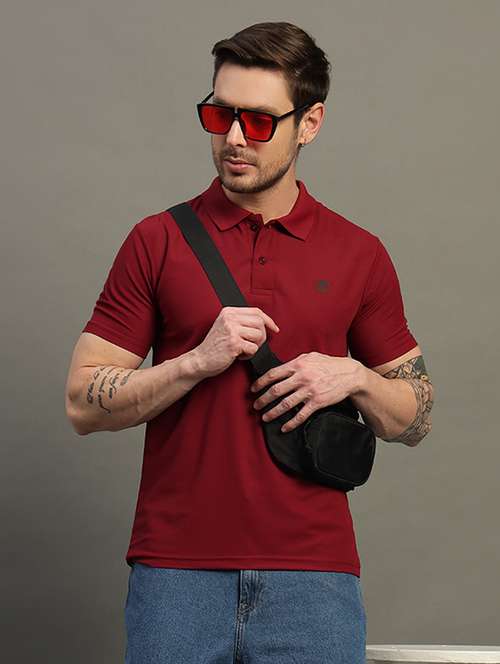 men solid short sleeve regular fit polo t-shirt - 21931050 -  Standard Image - 0