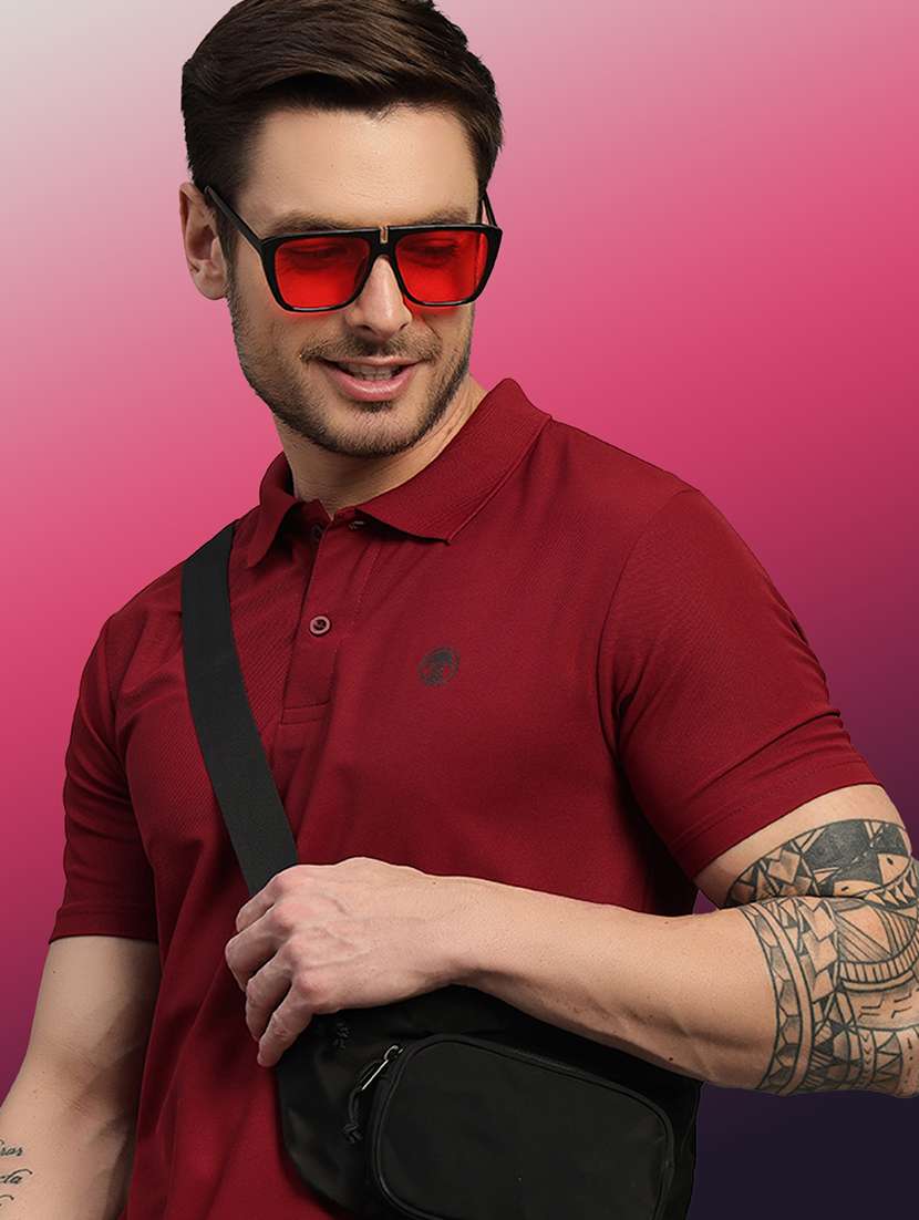 men solid short sleeve regular fit polo t-shirt - 21931050 - Standard Image - 3