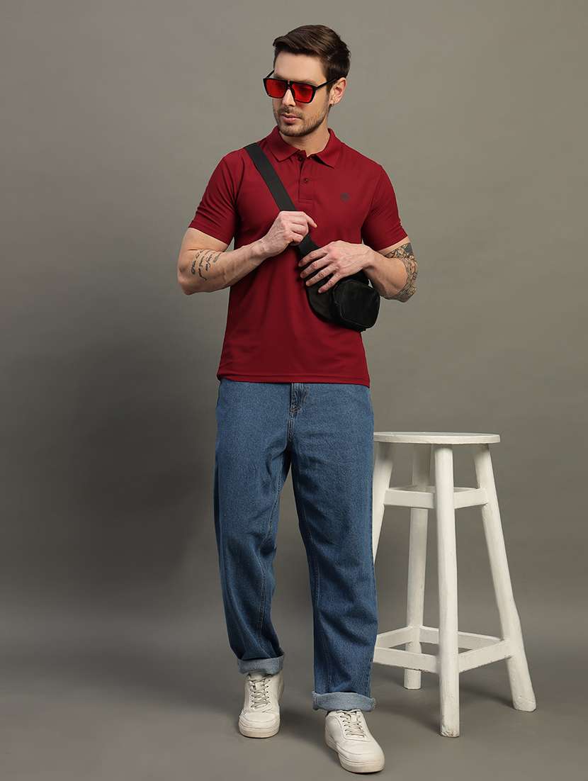 men solid short sleeve regular fit polo t-shirt - 21931050 - Standard Image - 5