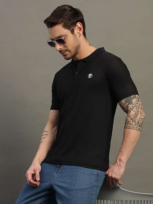 men solid short sleeve regular fit polo t-shirt - 21931051 - Standard Image - 0
