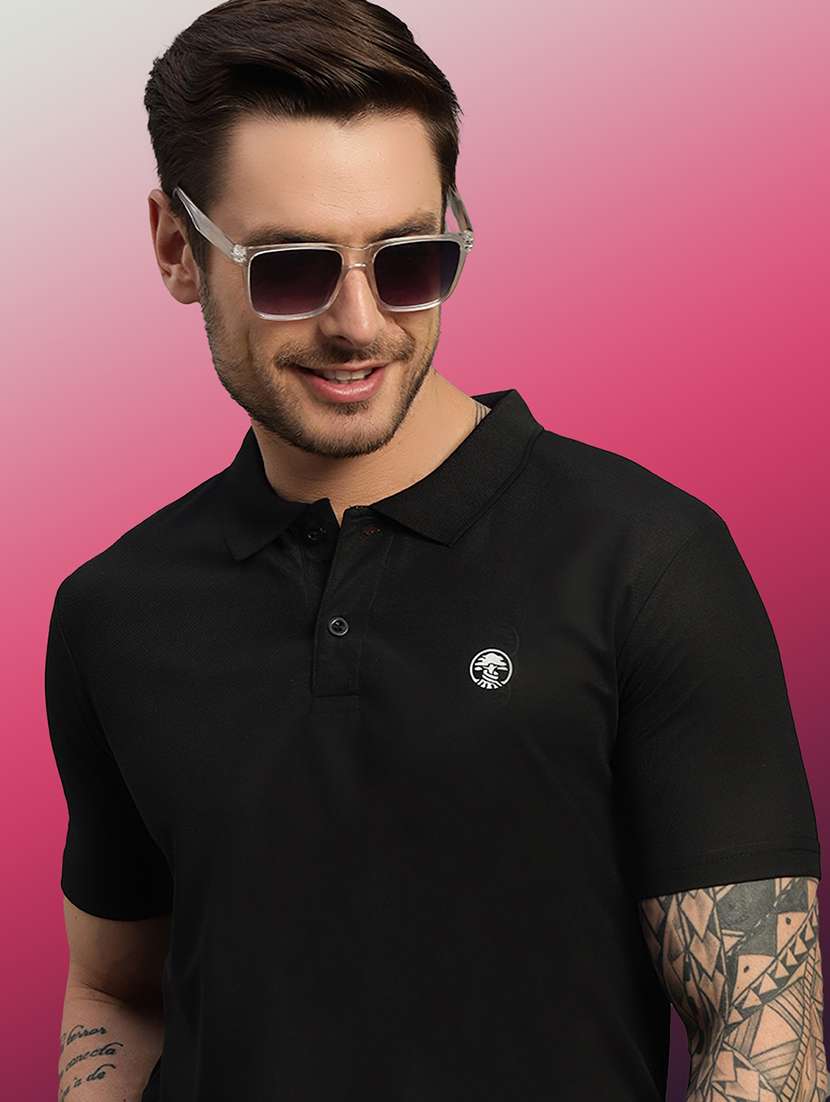men solid short sleeve regular fit polo t-shirt - 21931051 - Standard Image - 3