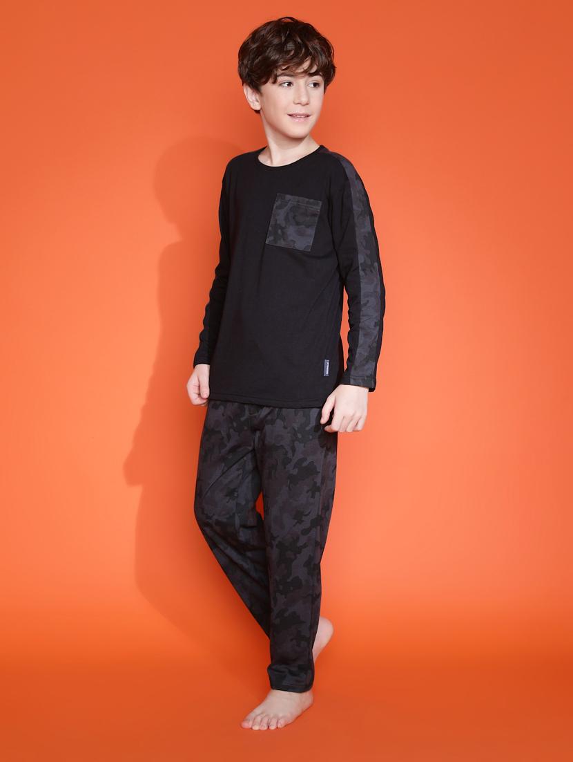 boys camouflage long sleeve pyjama set nightwear - 21931056 - Standard Image - 3