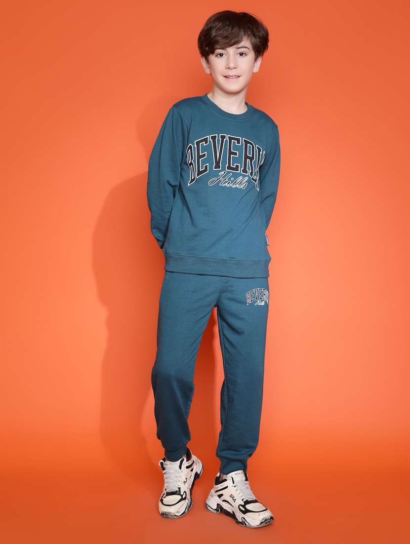 boys typographic long sleeve full length co ord set