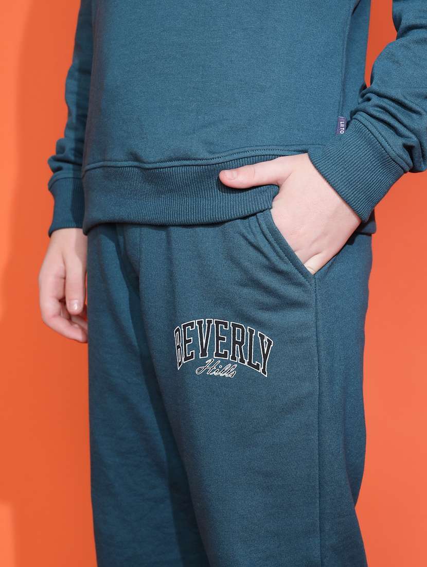 boys typographic long sleeve full length co ord set - 21931057 -  Standard Image - 3