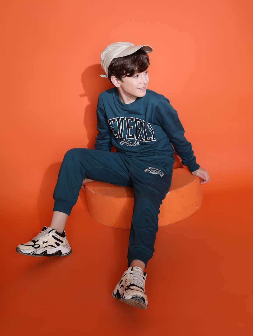 boys typographic long sleeve full length co ord set - 21931057 -  Standard Image - 5