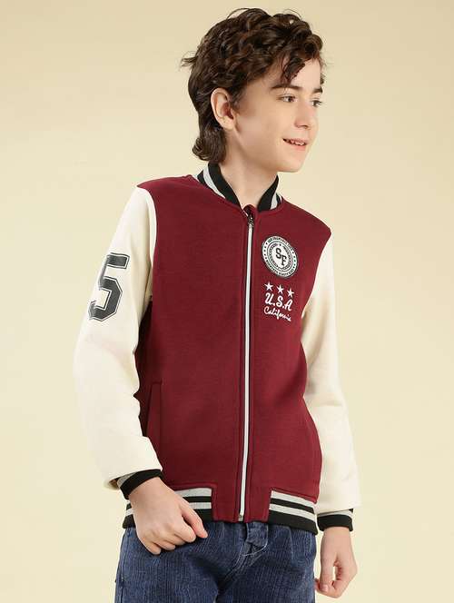 boys color block long sleeve varsity jacket - 21931071 -  Standard Image - 0