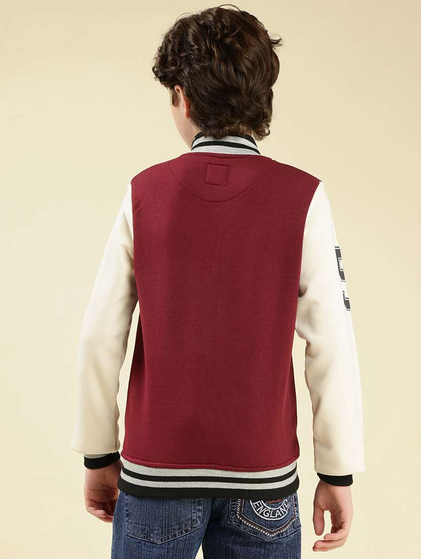 boys color block long sleeve varsity jacket - 21931071 - Standard Image - 3