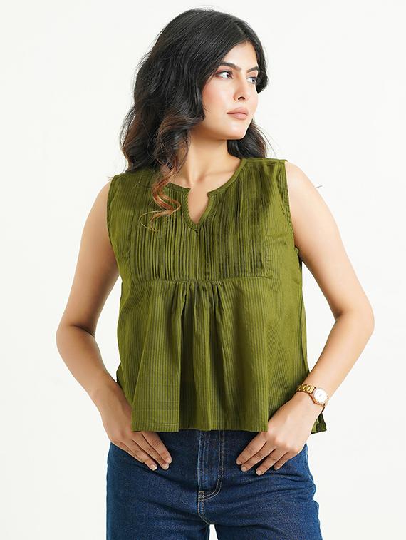 women solid sleeveless regular fit top - 21931167 - Standard Image - 3
