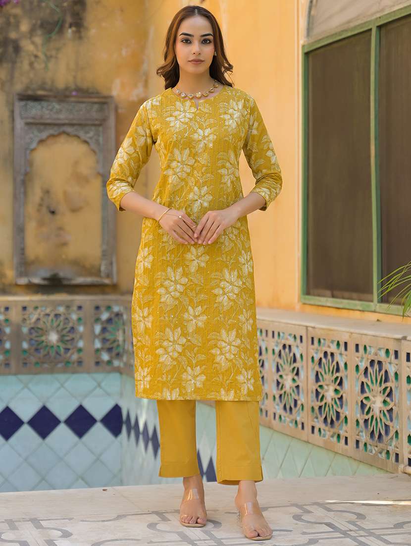 women three quarter sleeve kurta pant with dupatta set - 21931187 -  Standard Image - 5