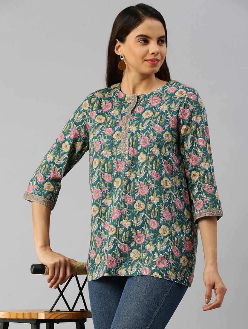 women three quarter sleeve straight kurti - 21931256 - Zoom Image - 0