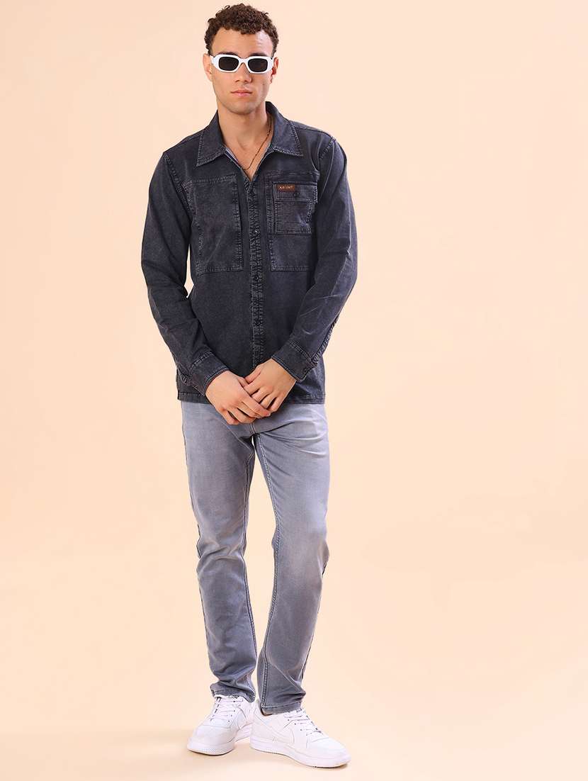 men solid long sleeve regular fit casual shirt - 21931363 - Standard Image - 5