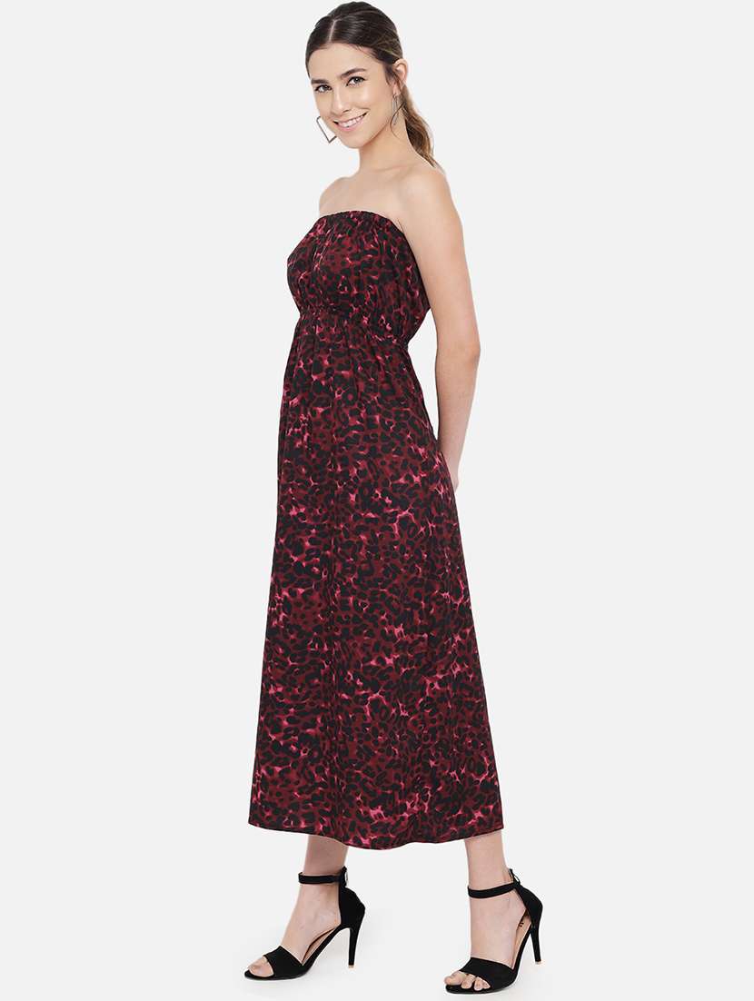 women animal print sleeveless side slit tube dress - 21931415 - Standard Image - 5