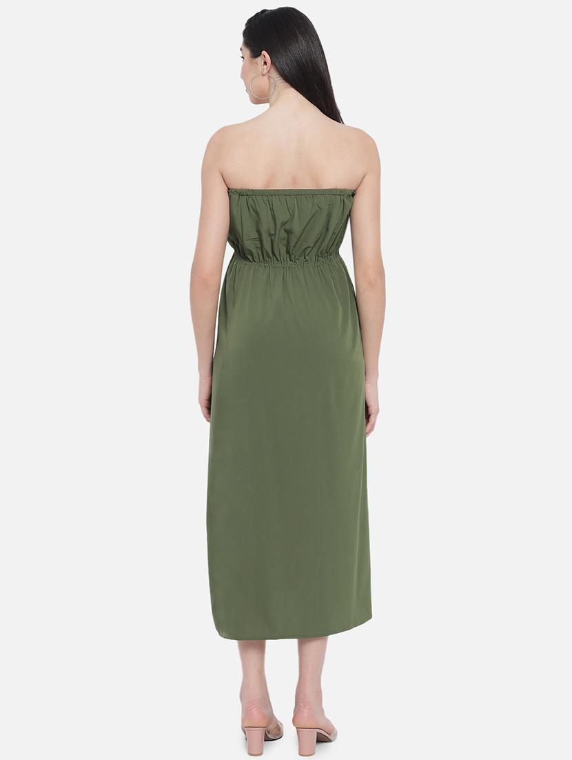 women solid sleeveless side slit tube dress - 21931417 - Standard Image - 3