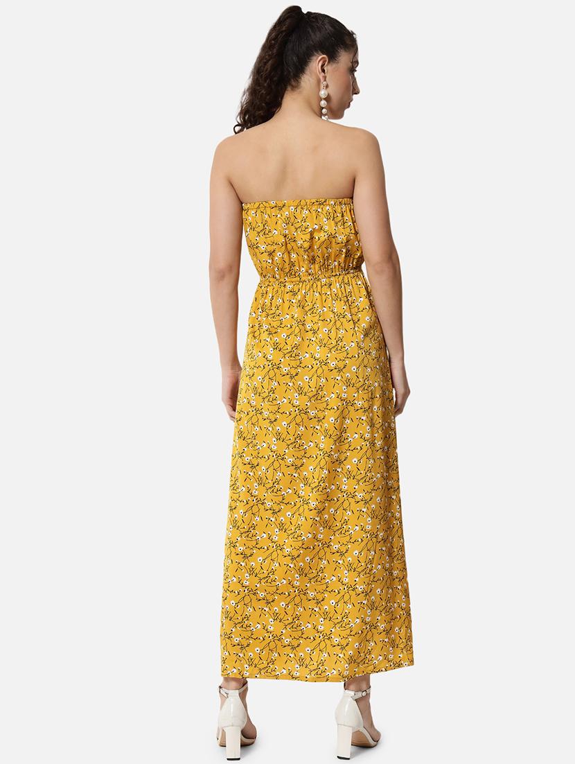 women floral print sleeveless side slit tube dress - 21931421 - Standard Image - 3