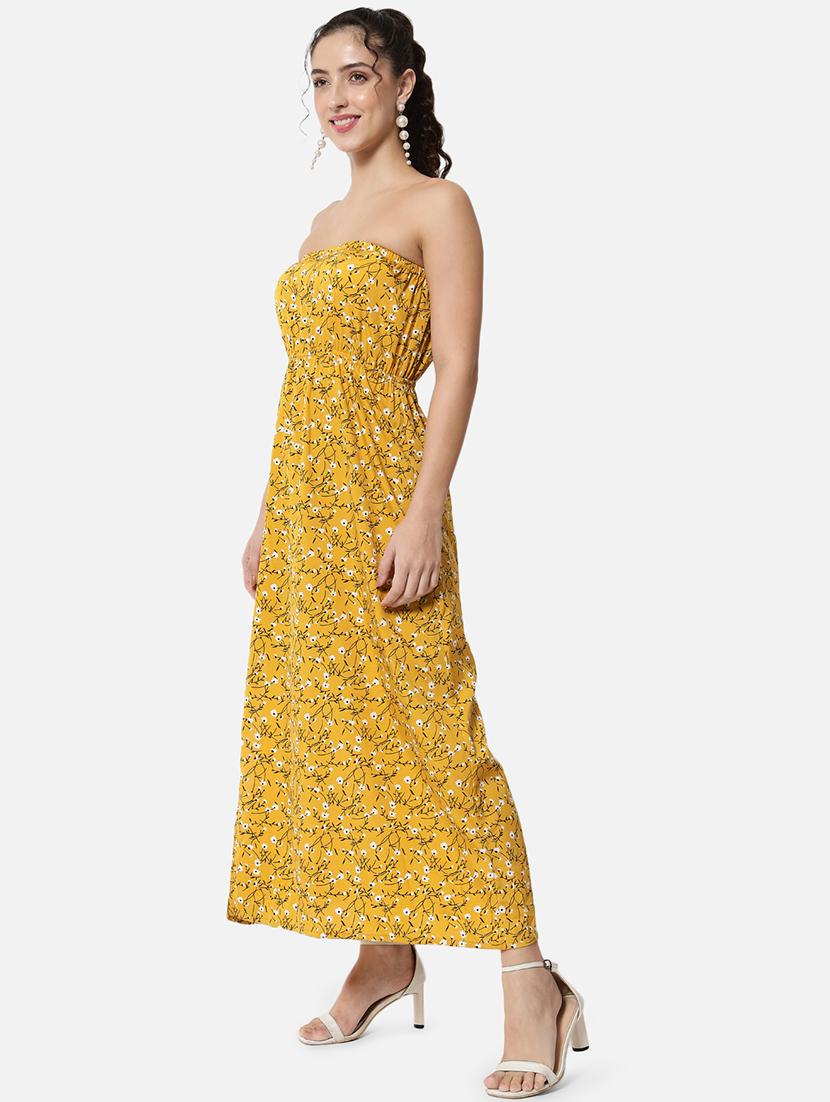 women floral print sleeveless side slit tube dress - 21931421 - Standard Image - 5
