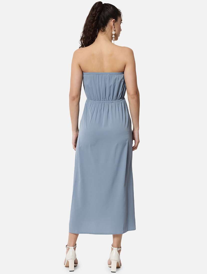 women solid sleeveless side slit tube dress - 21931424 -  Standard Image - 3