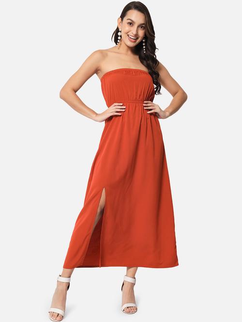 women beige solid sleeveless tube dress - 21931428 - Standard Image - 0