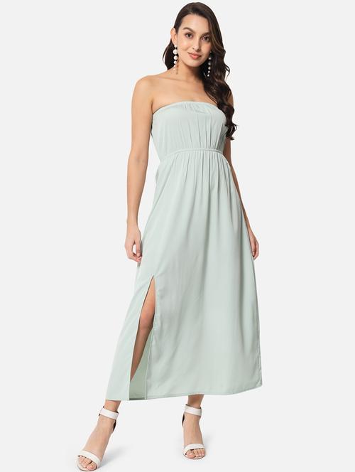 women solid sleeveless side slit tube dress - 21931430 - Standard Image - 0