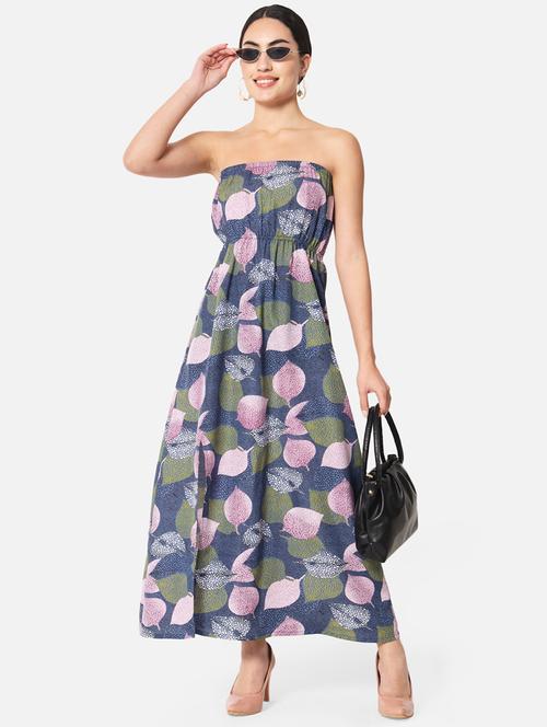 women printed sleeveless side slit tube dress - 21931431 -  Standard Image - 0