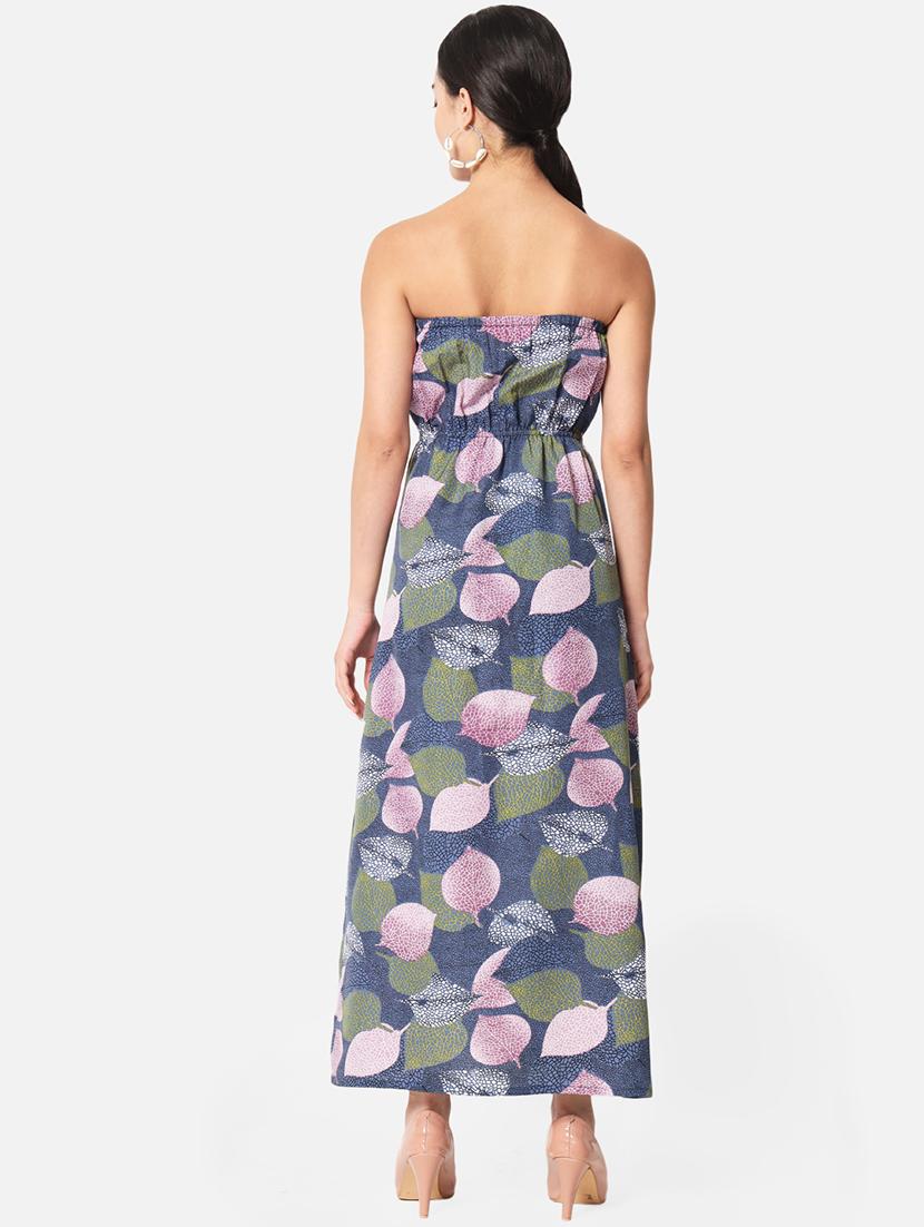 women printed sleeveless side slit tube dress - 21931431 - Standard Image - 3