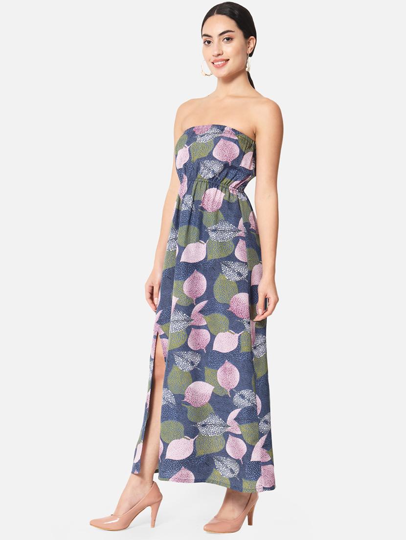 women printed sleeveless side slit tube dress - 21931431 - Standard Image - 5