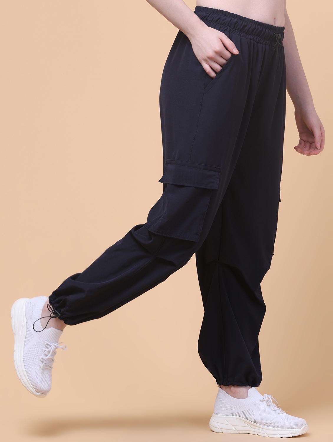 women solid mid rise relaxed fit cargo - 21931499 - Standard Image - 3