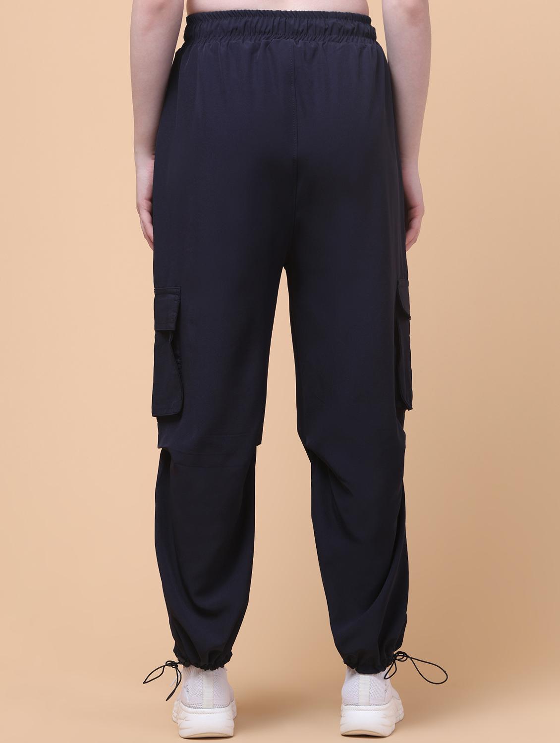 women solid mid rise relaxed fit cargo - 21931499 - Standard Image - 5