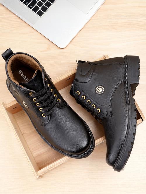 men black lace up boot - 21931616 -  Standard Image - 0