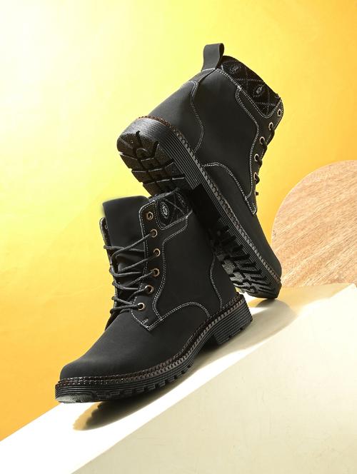 men black lace up boot - 21931620 -  Standard Image - 0