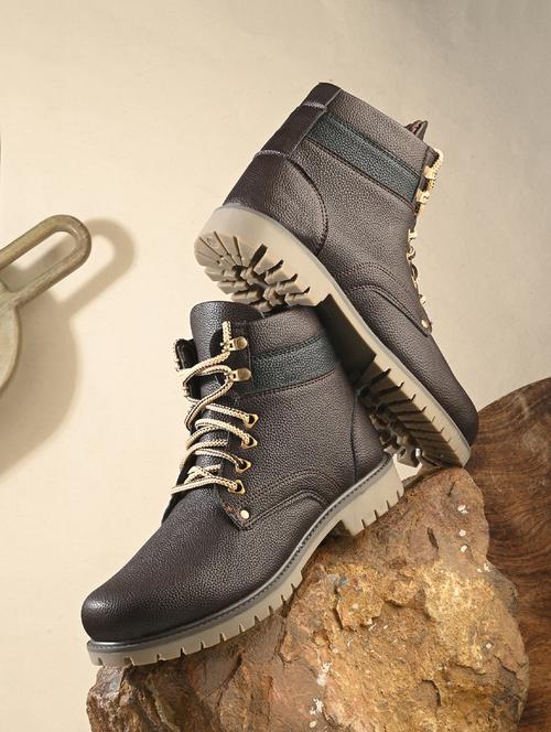 men brown lace up boot - 21931622 -  Standard Image - 0