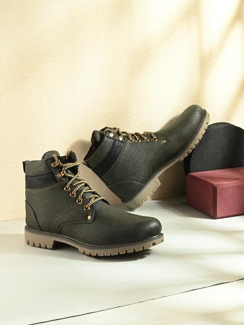 men olive lace up boot - 21931623 - Standard Image - 0