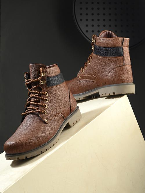 men brown lace up boot - 21931624 -  Standard Image - 0