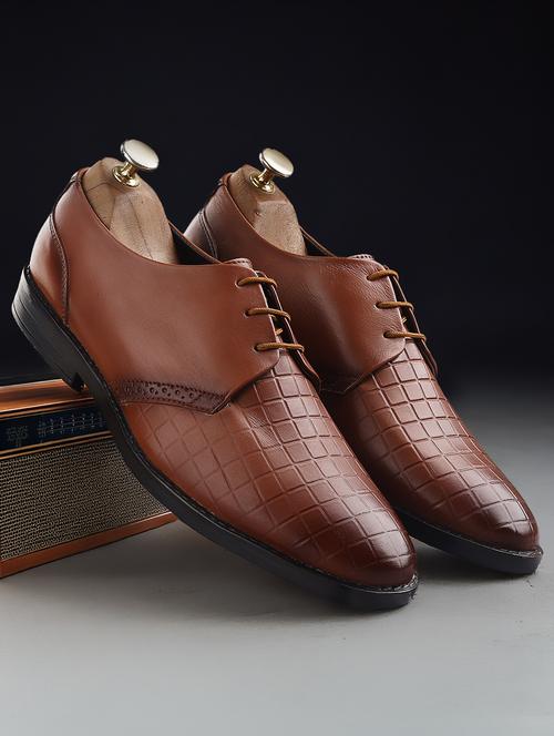 men tan lace-up derby - 21931664 - Standard Image - 0