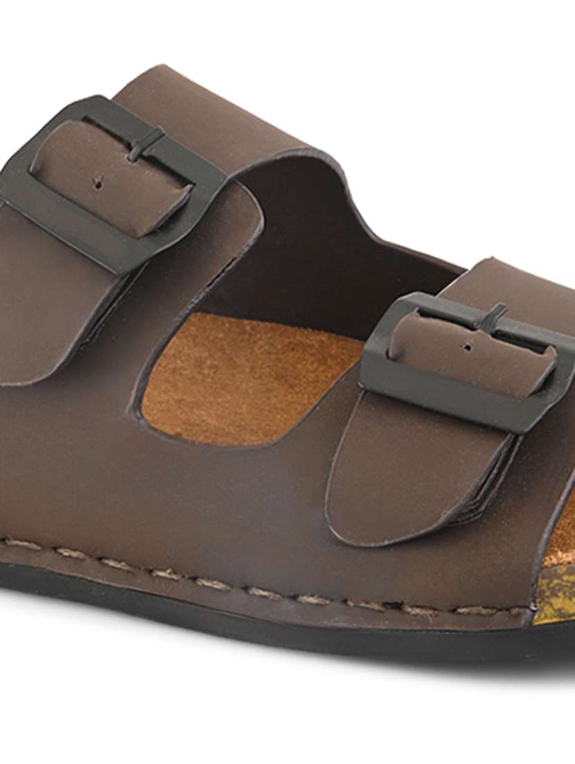 men brown slip on sandal - 21931688 - Standard Image - 5