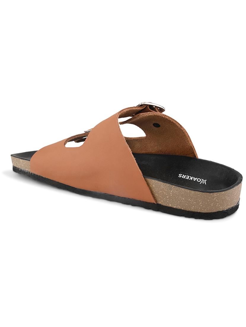 men tan slip on sandal - 21931691 - Standard Image - 3