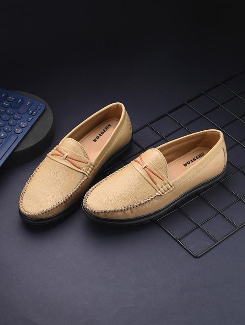 men beige slip on loafer - 21931717 - Standard Image - 0