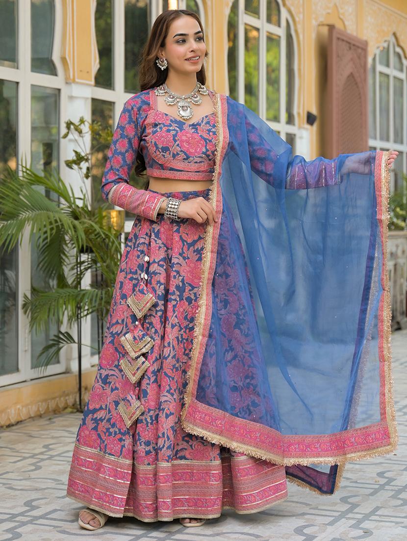 women floral printed flared stitched lehenga - 21931951 - Standard Image - 3