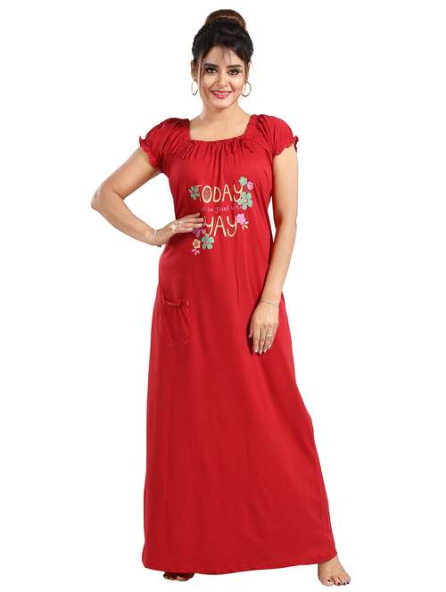 women printed short sleeves nighty - 21931954 -  Standard Image - 0