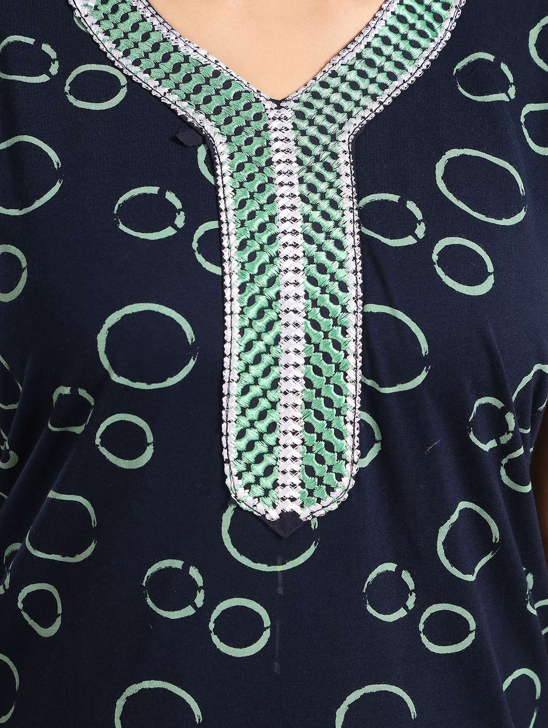 women printed short sleeves nighty - 21931964 -  Standard Image - 3