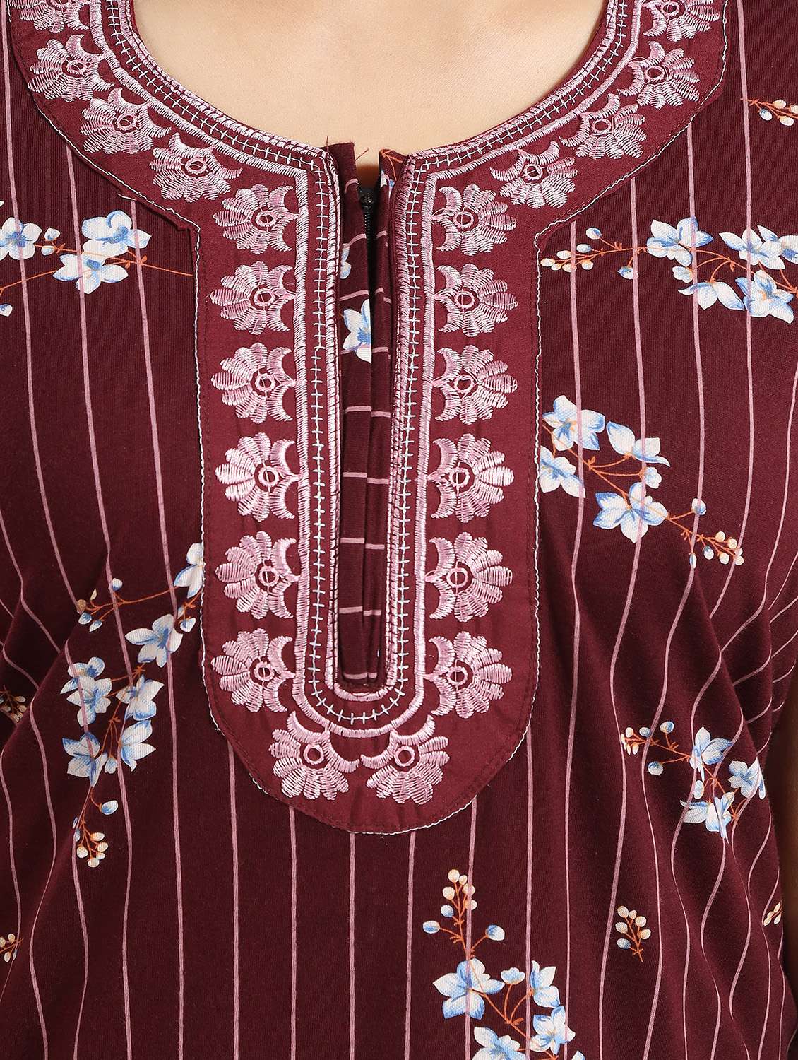 women floral printed short sleeves nighty - 21931968 -  Standard Image - 3