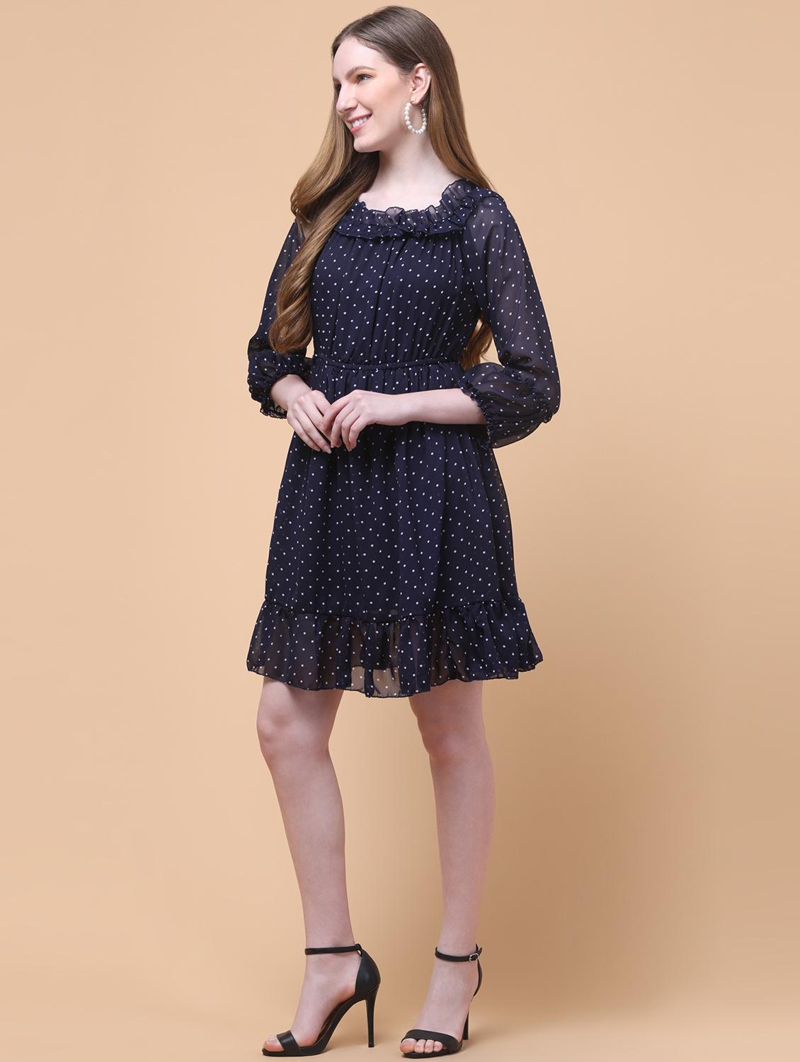 women polka doted off shoulder tiered - 21931979 - Standard Image - 3