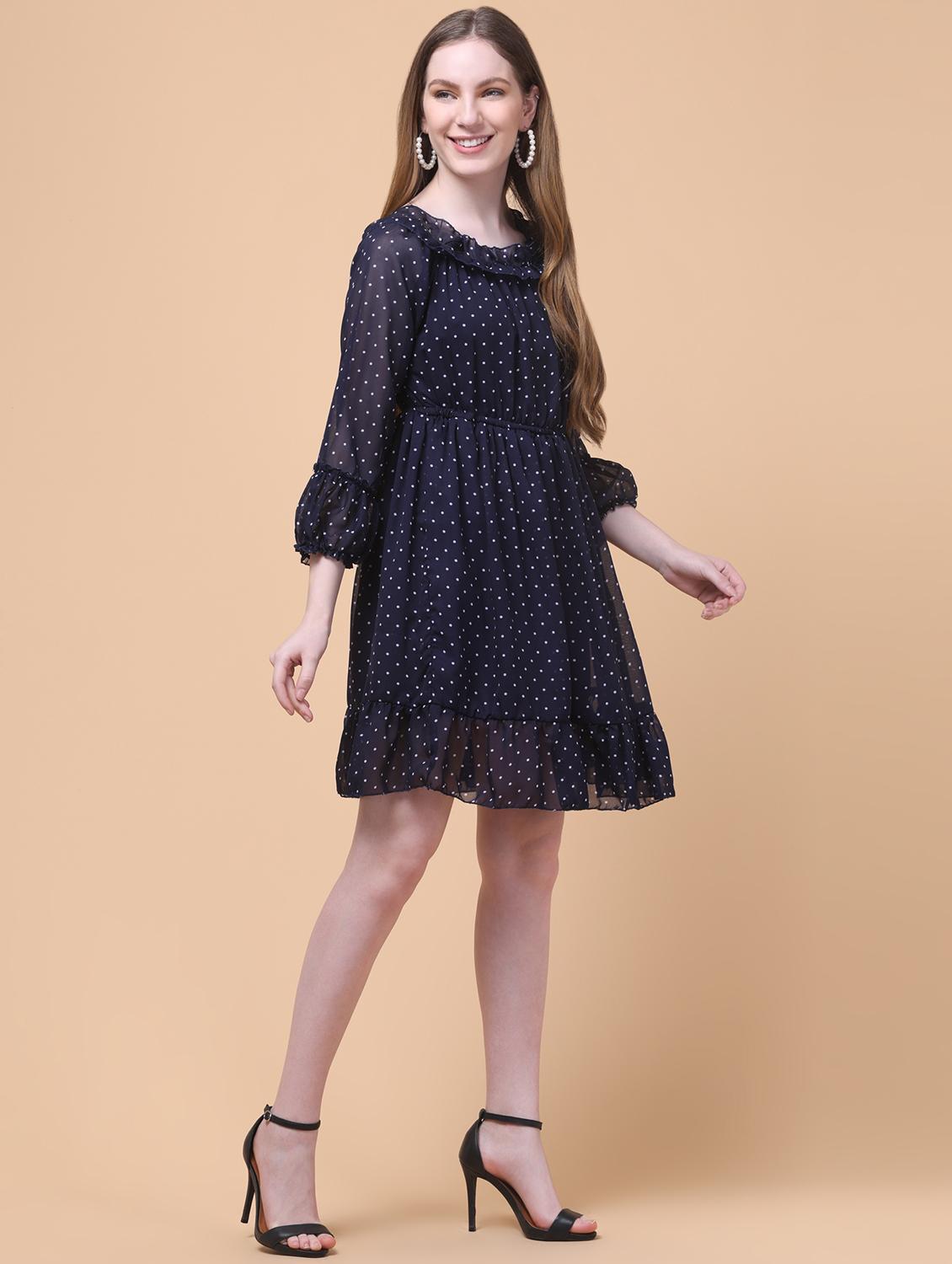 women polka doted off shoulder tiered - 21931979 - Standard Image - 5