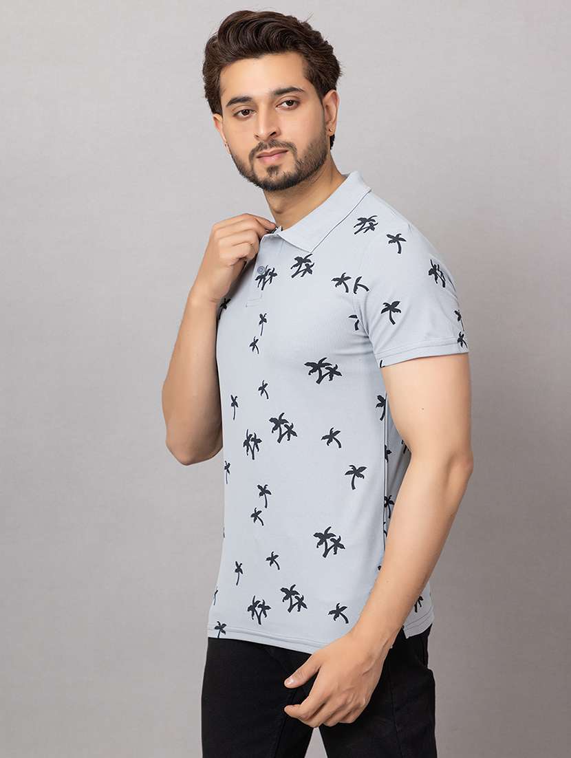 men printed short sleeves regular fit polo t-shirt - 21932006 - Zoom Image - 0