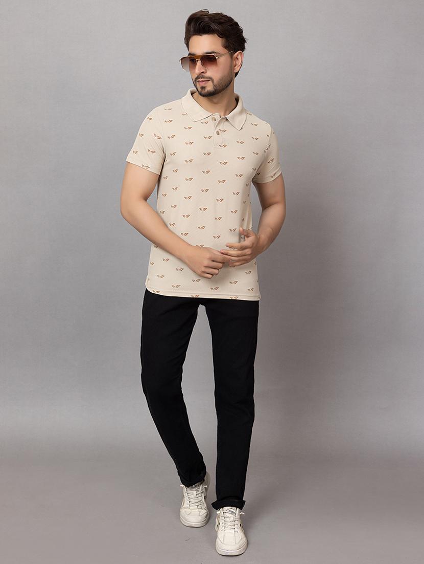 men printed short sleeves regular fit polo t-shirt - 21932009 -  Zoom Image - 0