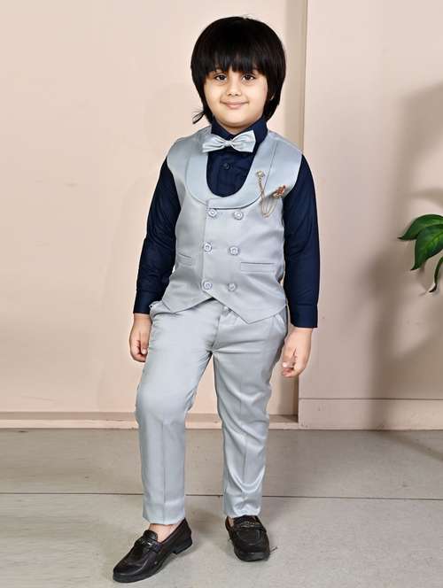 boys solid long sleeve two piece suit set - 21932022 -  Standard Image - 0