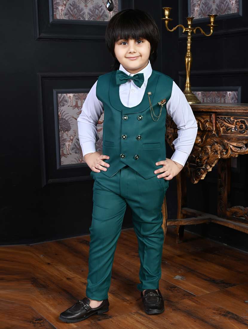 boys solid long sleeve two piece suit set