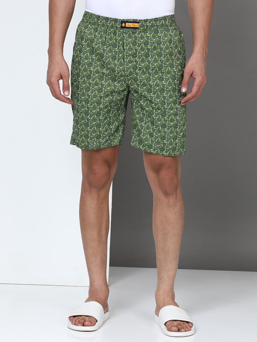 green cotton lycra shorts - 21932063 - Zoom Image - 0