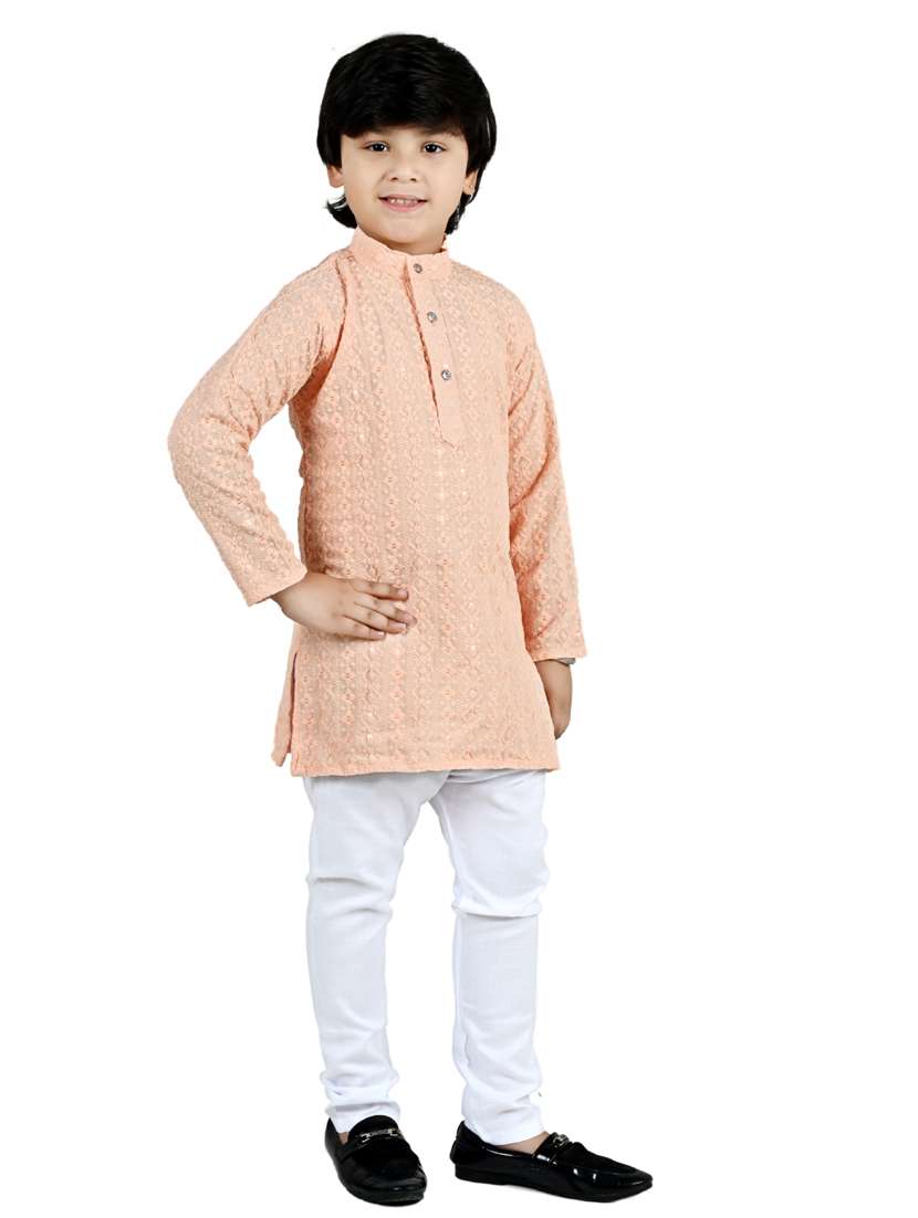 boys embroidered long sleeve kurta payjama set - 21932064 -  Standard Image - 3
